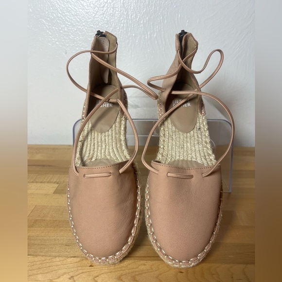 Eileen Fisher Lace Elastic Criss Cross Straps Leather Espadrille Blush Pink Sz 5 - Picture 6 of 10
